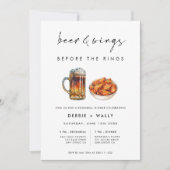 Beer and Wings Before the Rings Rehearsal Dinner Einladung (Vorderseite)