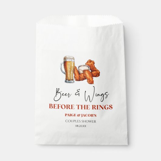Beer and Wings Before The Wings Couples Shower Geschenktütchen (Vorderseite)