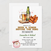 Beer And Wings Couples Shower Invitation Einladung (Vorne/Hinten)