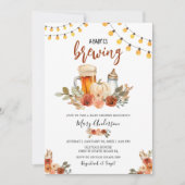 Beer Baby Is Brewing Fall Baby Shower Einladung (Vorderseite)