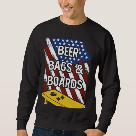 Beer Bags And Boards American Cornhole Player USA Sweatshirt (Vorderseite)
