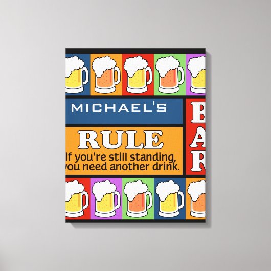 BEER Bar Pop Art INDIVIDUELLE NAME Leinwand (Vorderseite)