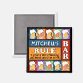 BEER Bar Pop Art INDIVIDUELLE NAME Magnet (Vorderseite/Rückseite)