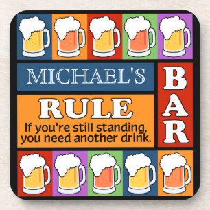 BEER Bar Pop Art INDIVIDUELLE NAME Untersetzer
