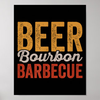 Beer bbq shirt for backyard barbecue grilling poster