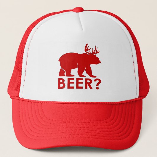 Beer bear red hat Lighthouse Route" Truckerkappe (Vorderseite)