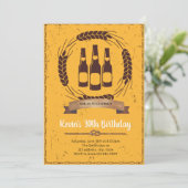 Beer Birthday Party Einladung (Stehend Vorderseite)