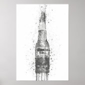 Beer Bottle Wall Art Print 'Lime' Grey  Poster (Vorne)