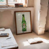 Beer Bottle Wall Art Print 'Malachite' Poster