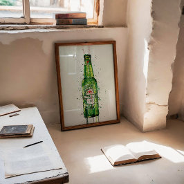 Beer Bottle Wall Art Print 'Malachite' Poster