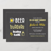 Beer Burgers & Baby Talk, Einladung zur Baby Dusch (Vorne/Hinten)