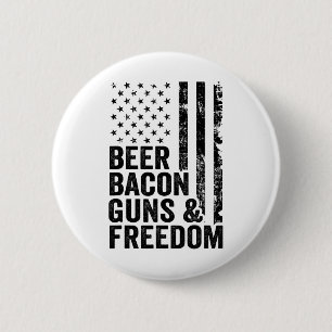 Beer Bycon Guns and Freedom US Grillen American Fl Button
