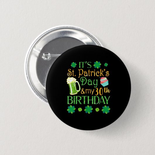 Beer Cake & Shamrocks It's St Patrick Day & Button (Vorne & Hinten)