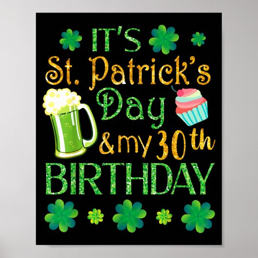 Beer Cake & Shamrocks It's St Patrick Day & Poster (Vorne)