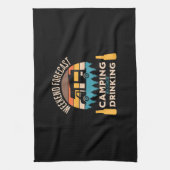 Beer Camping With Beer Birthday Geschirrtuch (Vertikal)