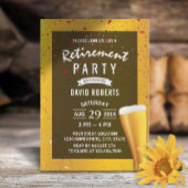 Beer Cheers Retirement Party Red Confetti Einladung