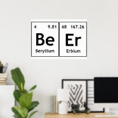 BeEr Chemistry Periodic Table Element Symbols Word Poster (Heimbüro)