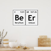 BeEr Chemistry Periodic Table Element Symbols Word Poster (Küche)