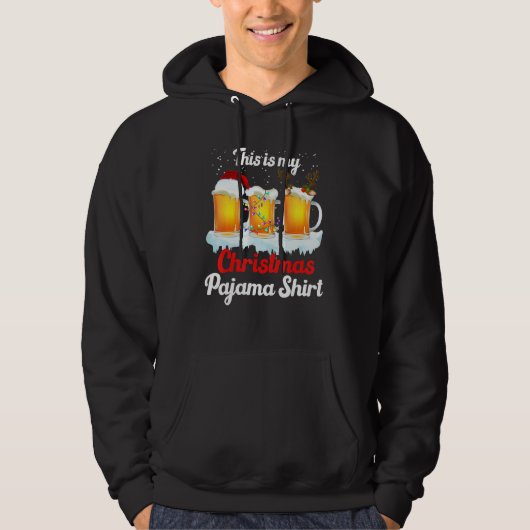 Beer Christmas Lights Reindeers This Is My Christm Hoodie (Vorderseite)