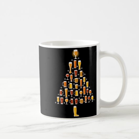 Beer Christmas Tree Men Women Beer Ugly Christmas Kaffeetasse (Rechts)