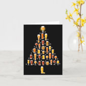 Beer Christmas Tree Men Women Beer Ugly Christmas  Karte (Gelbe Blume)