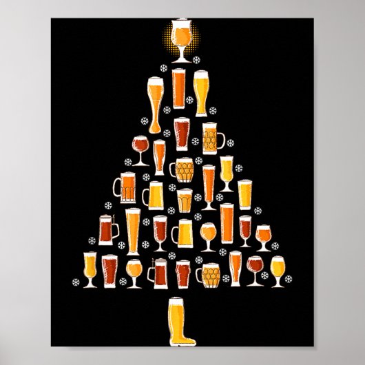Beer Christmas Tree Men Women Beer Ugly Christmas  Poster (Vorne)