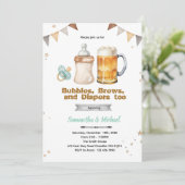 Beer Co Ed Baby Shower Invitation Einladung (Stehend Vorderseite)