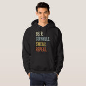 Beer Cornhole Swear Repeat Funny Cornhole Dad Corn Hoodie (Vorne ganz)