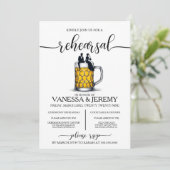 Beer Couple Probe Dinner Einladung (Stehend Vorderseite)