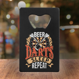 Beer Darts Sleep Repeat - Dart Player Geldbeutel Flaschenöffner