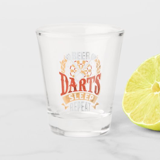Beer Darts Sleep wiederholen - Dart Player Schnapsglas (Vorderseite)