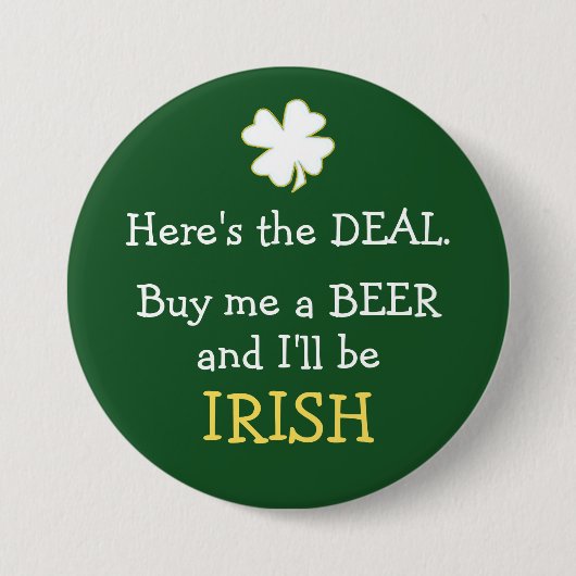 Beer Deal Irish Button (Vorderseite)