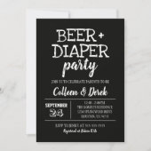 Beer & Diaper Kinderdusche Einladung (Vorderseite)