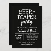 Beer & Diaper Kinderdusche Einladung (Vorne/Hinten)