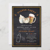 Beer Diaper Party Before Baby Is Due Baby Shower Einladung (Vorderseite)