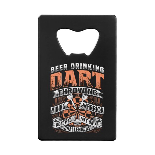 Beer Drink Dart Viking Warrior - Dart Player Geldbeutel Flaschenöffner (Vorderseite)