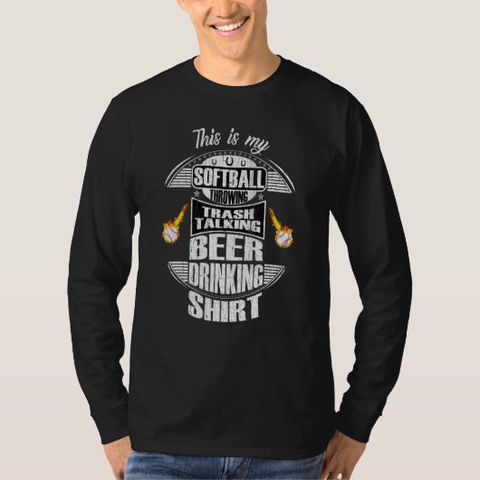 Beer Drink Trash-Talki aus Not leidender Softball- T-Shirt (Vorderseite)