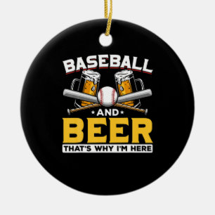 Beer Drinker Baseball Beer Humor Birthday Keramik Ornament
