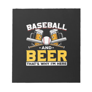 Beer Drinker Baseball Beer Humor Birthday Notizblock