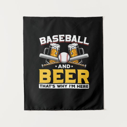 Beer Drinker Baseball Beer Humor Birthday Wandteppich (Vorderseite)