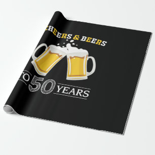 Beer Drinker Cheers and Beers to 50 Years Birthday Geschenkpapier