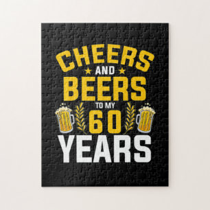 Beer Drinker Cheers And Beers To My 60 Years Birth Puzzle