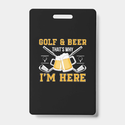 Beer Drinker Golf And Beer Birthday Ausweis (Vorderseite)