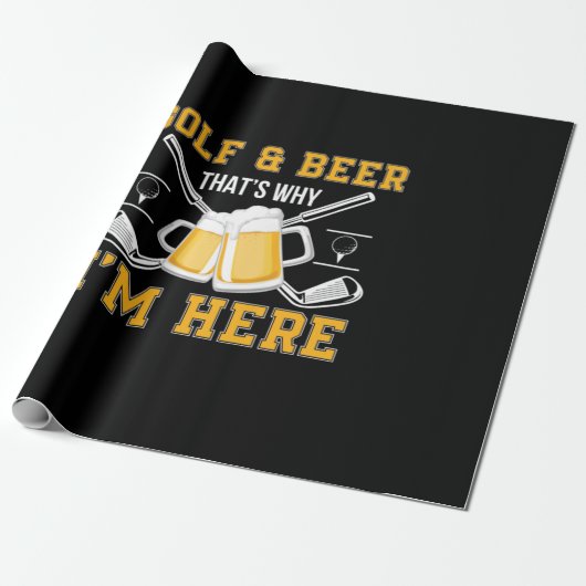 Beer Drinker Golf And Beer Birthday Geschenkpapier (Ungerollt)