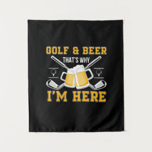 Beer Drinker Golf And Beer Birthday Wandteppich
