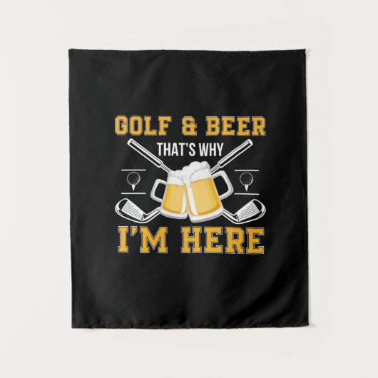Beer Drinker Golf And Beer Birthday Wandteppich (Vorderseite)
