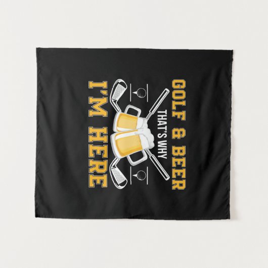 Beer Drinker Golf And Beer Birthday Wandteppich (Vorderseite (Horizontal))