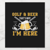 Beer Drinker Golf And Beer Birthday Weinetikett (Einzelnes Label)