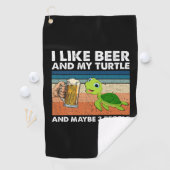 Beer Drinker I Like Beer And My Turtle Birthday Golfhandtuch (Insitu)