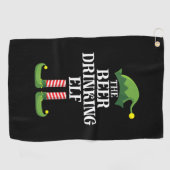 Beer Drinking Christmas Birthday Golfhandtuch (Horizontal)